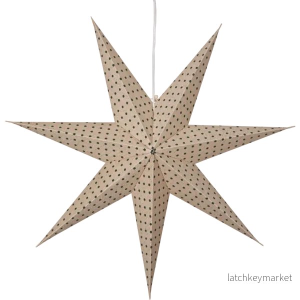 Adventsstjärna Pappersstjärna Cotton prickar 60 cm grön/beige Adventsstjärna Pappersstjärna Cotton prickar 60 cm grön/beige