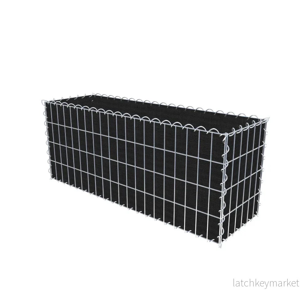 Grön gabion med fleece 100 cm x 40 cm x 30 cm (L x H x D), maskstorlek 5 cm x 10 cm, spiral - Bild 2