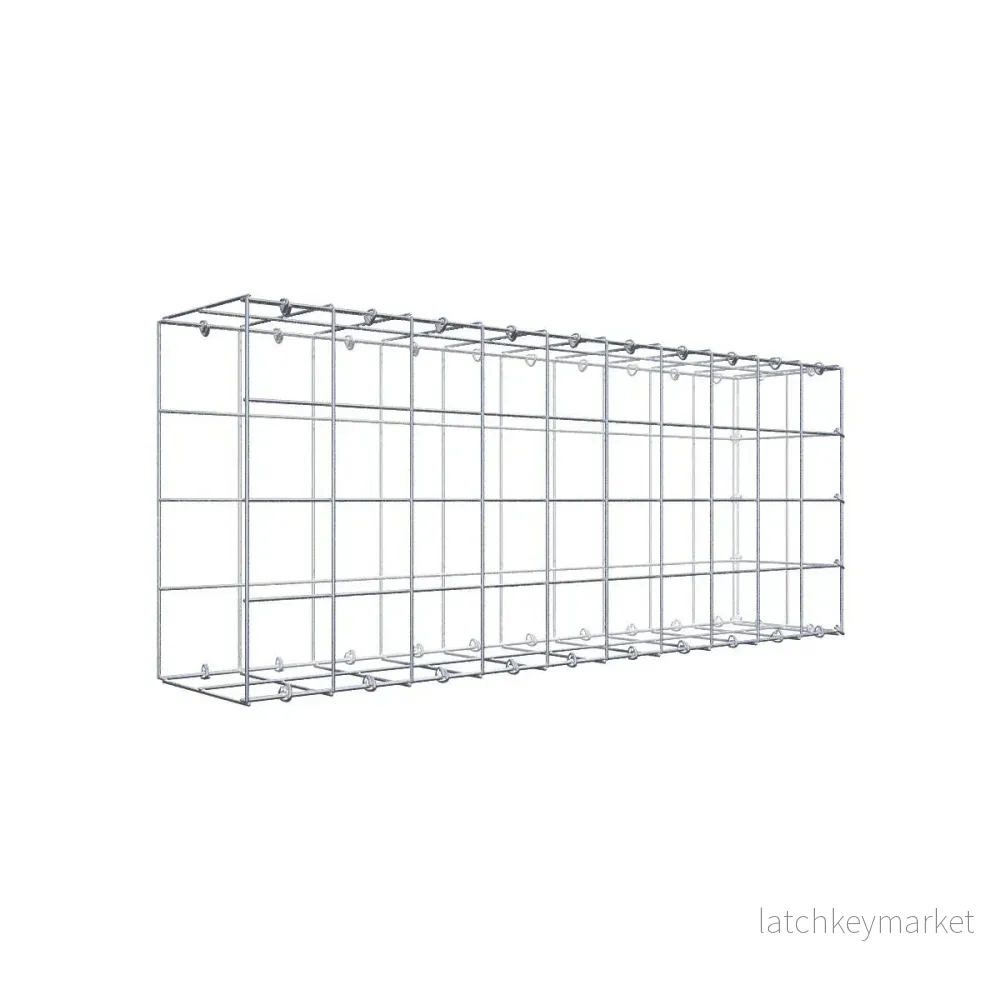 Typ 2 påbyggnadsgabion 100 cm x 40 cm x 20 cm (L x H x D), maskstorlek 10 cm x 10 cm, C-ring Typ 2 påbyggnadsgabion 100 cm x 40 cm x 20 cm (L x H x D), maskstorlek 10 cm x 10 cm, C-ring