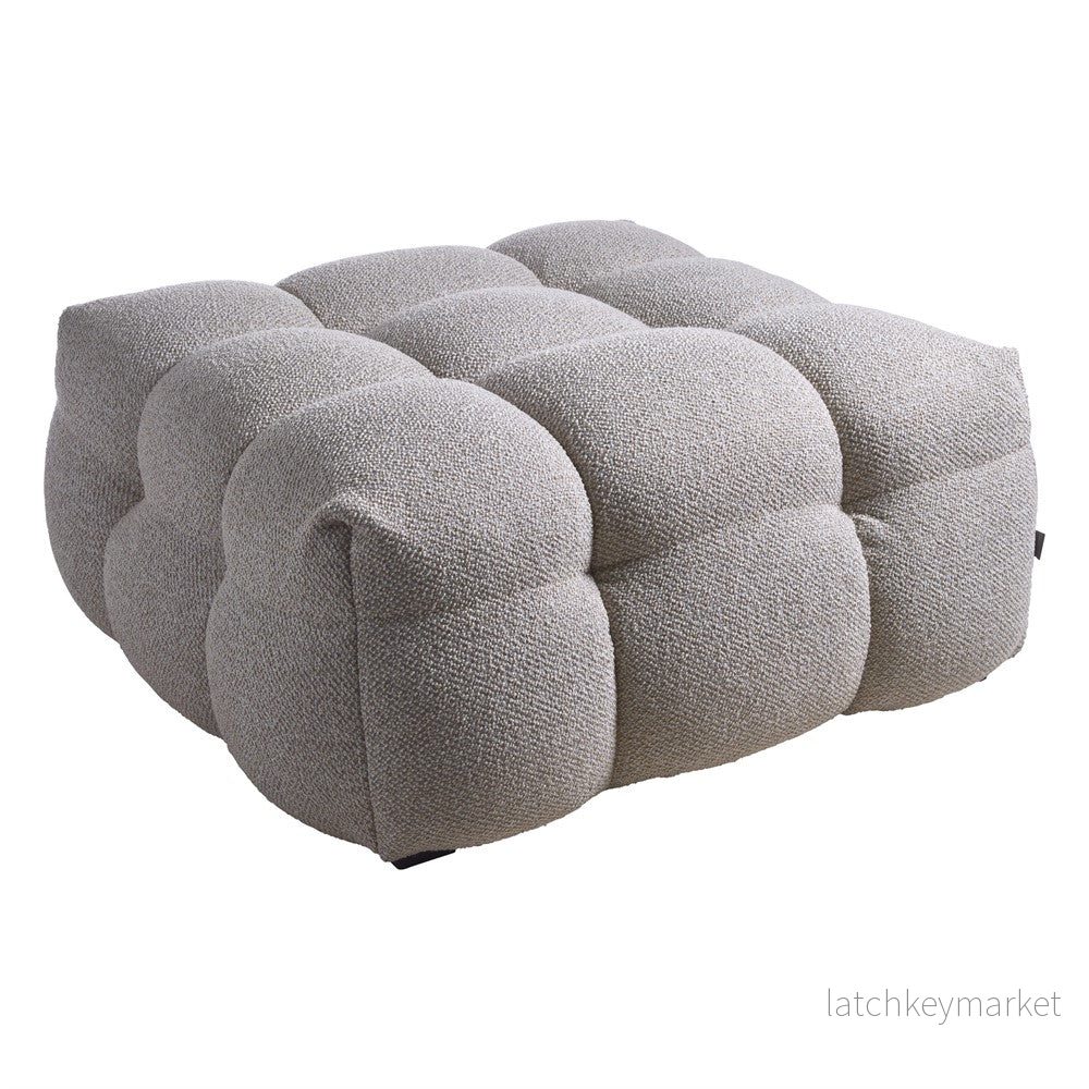 Sittpuff Pall Kendall Beige bouclé, ben svarta Home