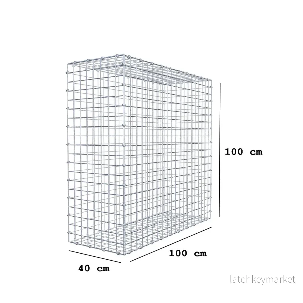 Gabion 100 cm x 100 cm x 40 cm (L x H x D), maskstorlek 5 x 5 cm, spiralring - Bild 2