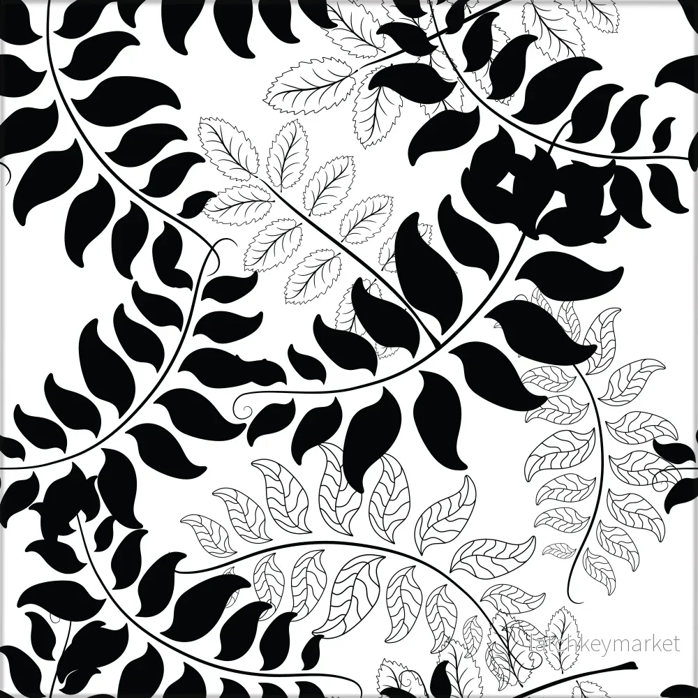 Kakeldekor blad svart - Bild 2