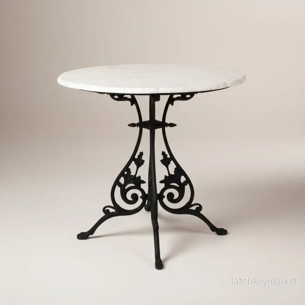 Cafébord Mölle runt med marmorskiva Ø 800 mm - Bild 2