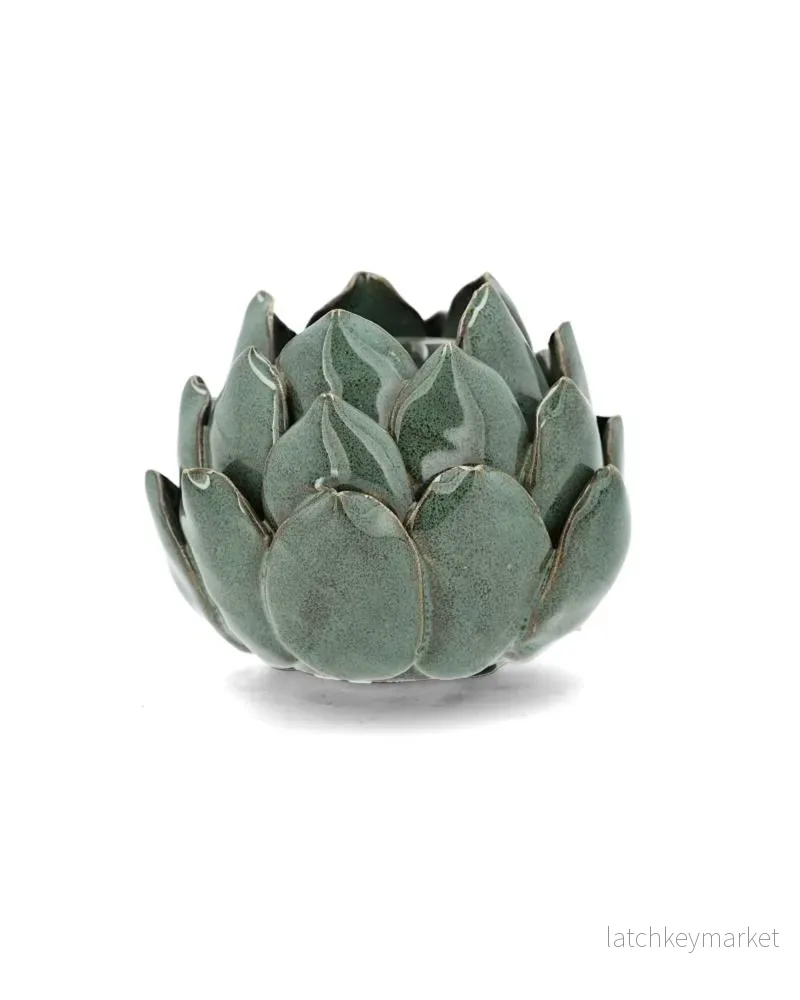 Ljusstake/lykta 2-pack Kronärtskocka Glaze Ø11×8 cm Grön Ljusstake/lykta 2-pack Kronärtskocka Glaze Ø11×8 cm Grön