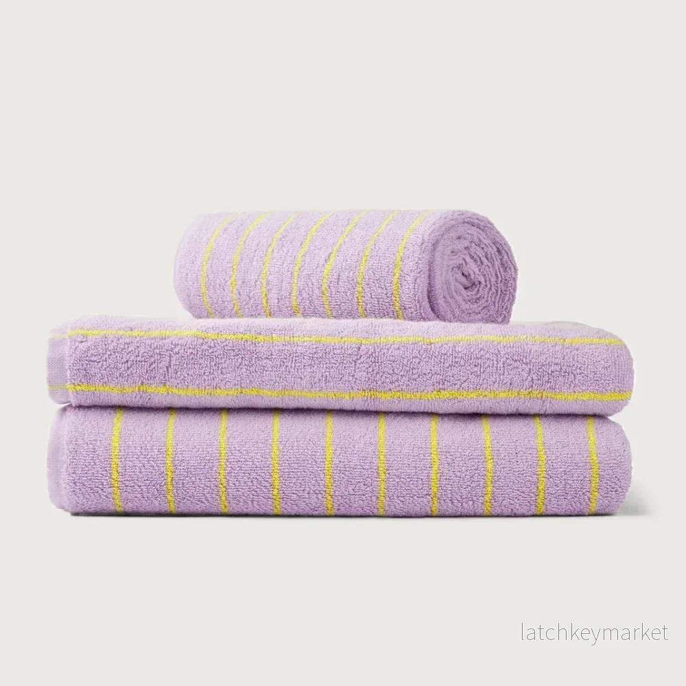 Bongusta Towels Lilac & Neon Yellow Bongusta Towels Lilac & Neon Yellow