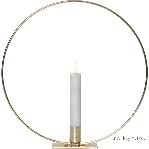 Ljusstake stående Ring ink. LED ljus Mässing - Bild 2