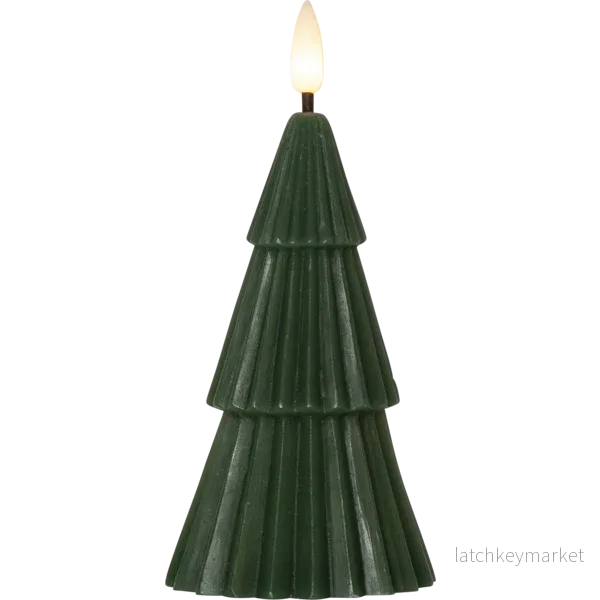 Belysning Jul LED Blockljus Flamme Gran Grön 15 cm - Bild 2