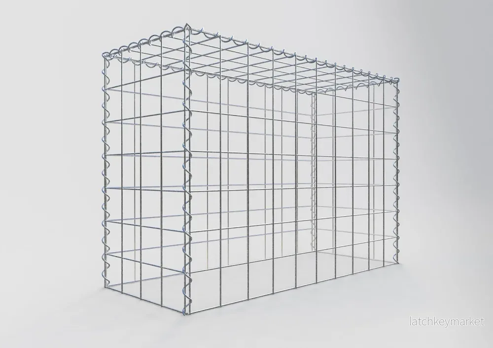 Extra gabion typ 3 100 cm x 70 cm x 40 cm (L x H x D), maskstorlek 10 cm x 10 cm, spiral - Bild 2