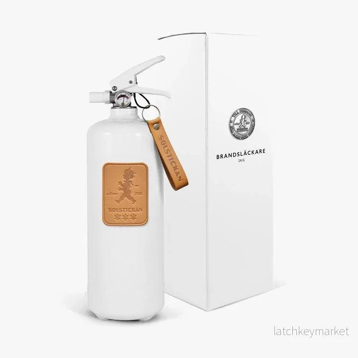 Solstickan Brandsläckare vit/läder 2kg - Bild 2