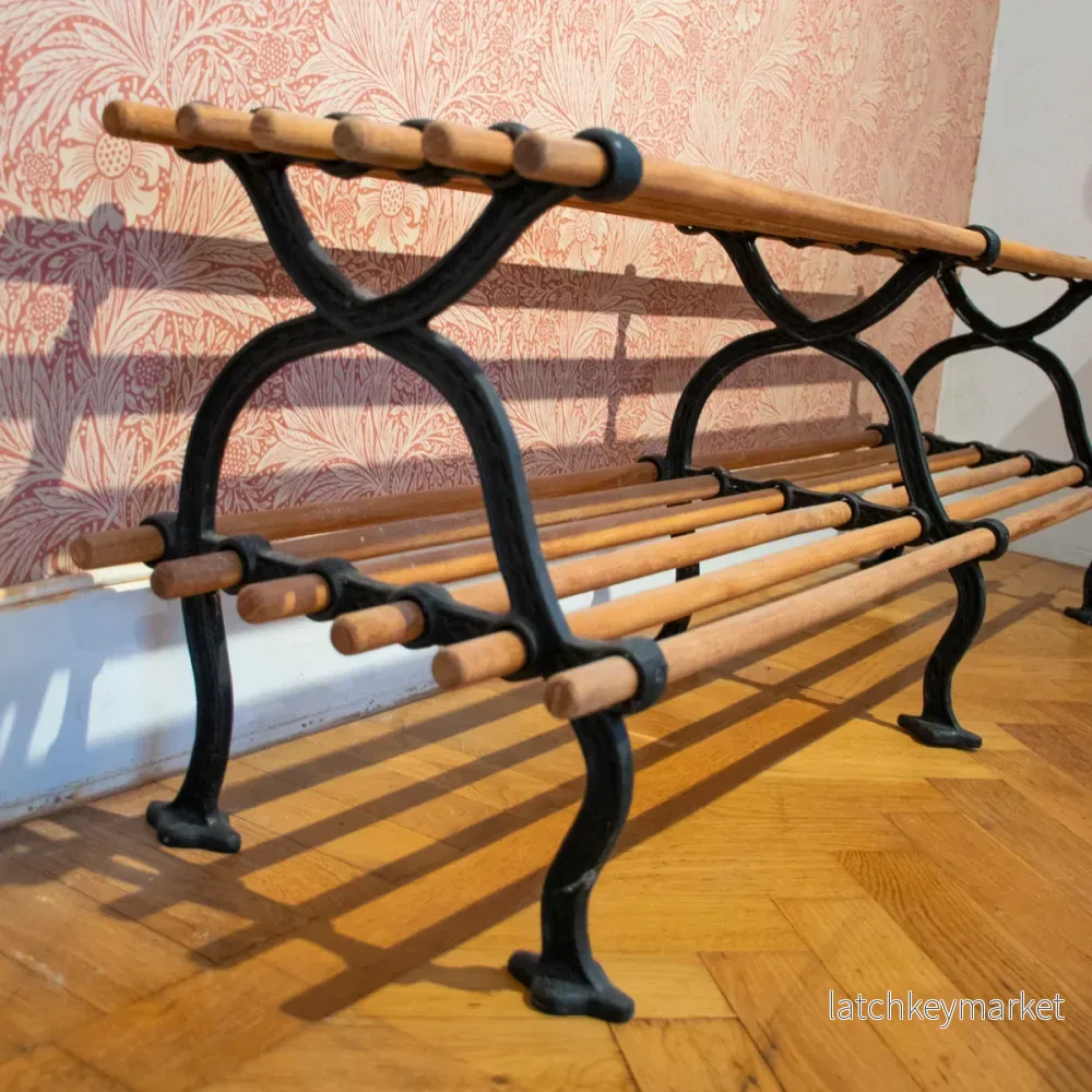 Skohylla Sekelskifte trä och gjutjärn 130 cm - Bild 2