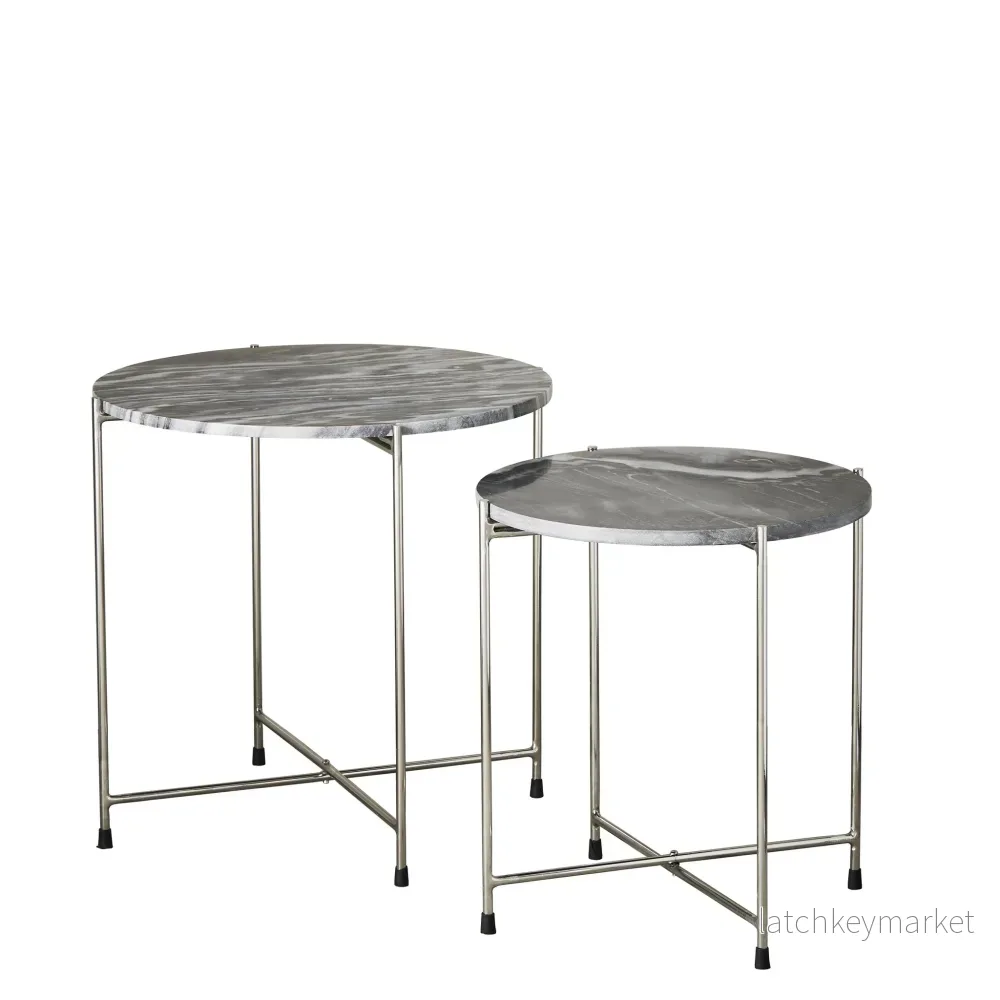Marmilla sidebord H50 Ø50 cm. mørkegrå Marmilla sidebord H50 Ø50 cm. mørkegrå