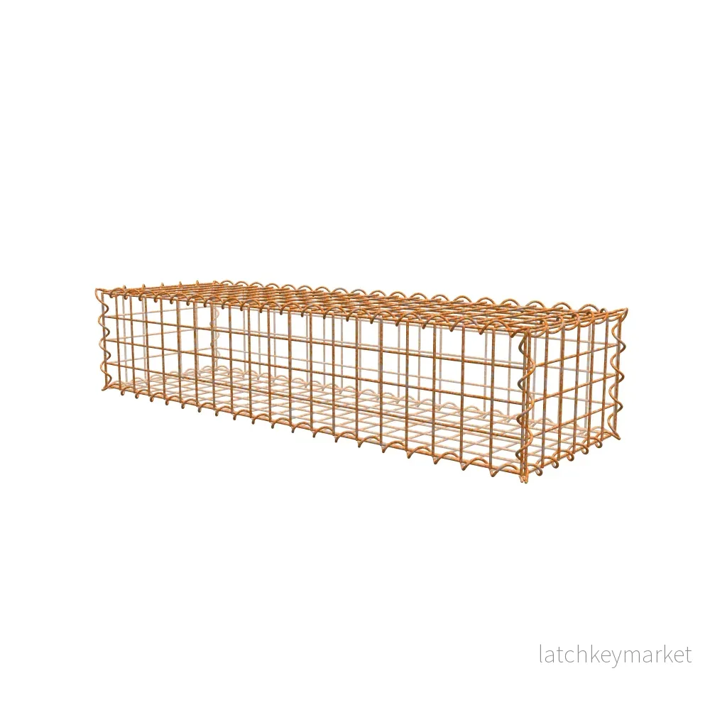 Rostig gabion 100 cm x 20 cm x 30 cm (L x H x D), maskstorlek 5 cm x 5 cm, spiral - Bild 2