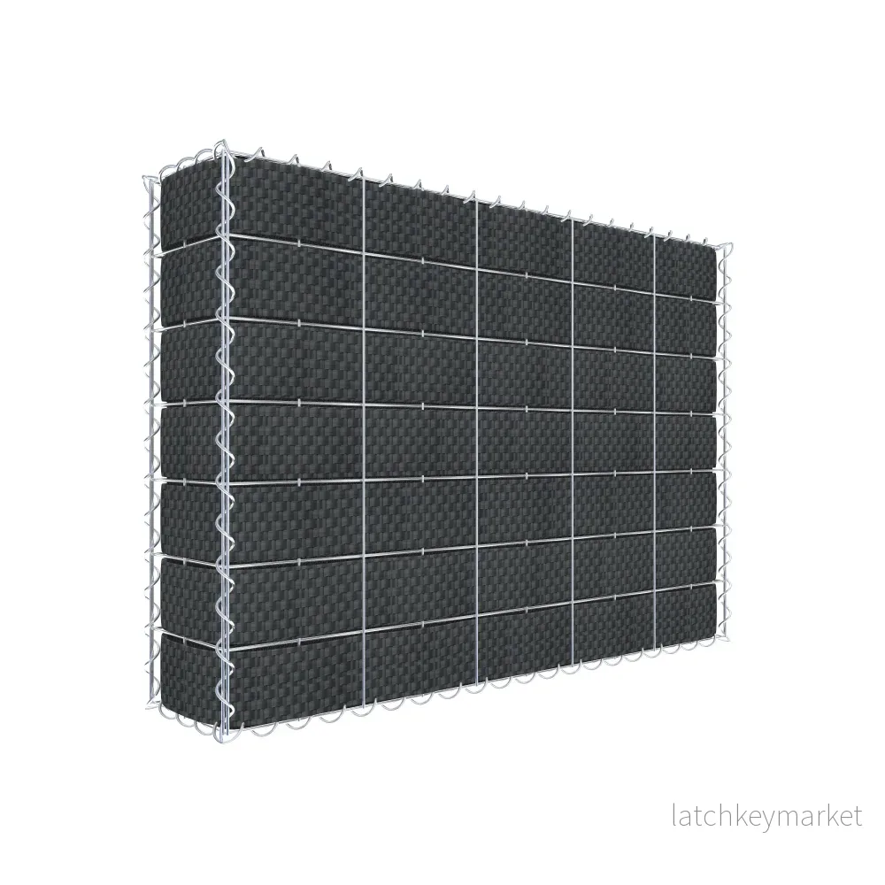 Grön gabion med fleece & insynsskydd 100 cm x 70 cm x 20 cm (L x H x D), maskstorlek 10 cm x 10 cm, spiral Grön gabion med fleece & insynsskydd 100 cm x 70 cm x 20 cm (L x H x D), maskstorlek 10 cm x 10 cm, spiral