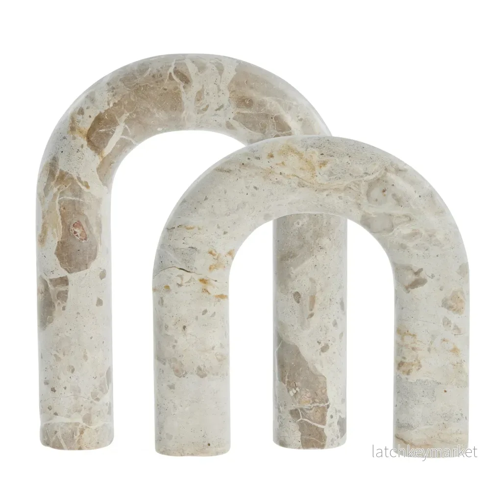 Ellia 2x bogstøtter H25,5 cm. sand marmor Ellia 2x bogstøtter H25,5 cm. sand marmor