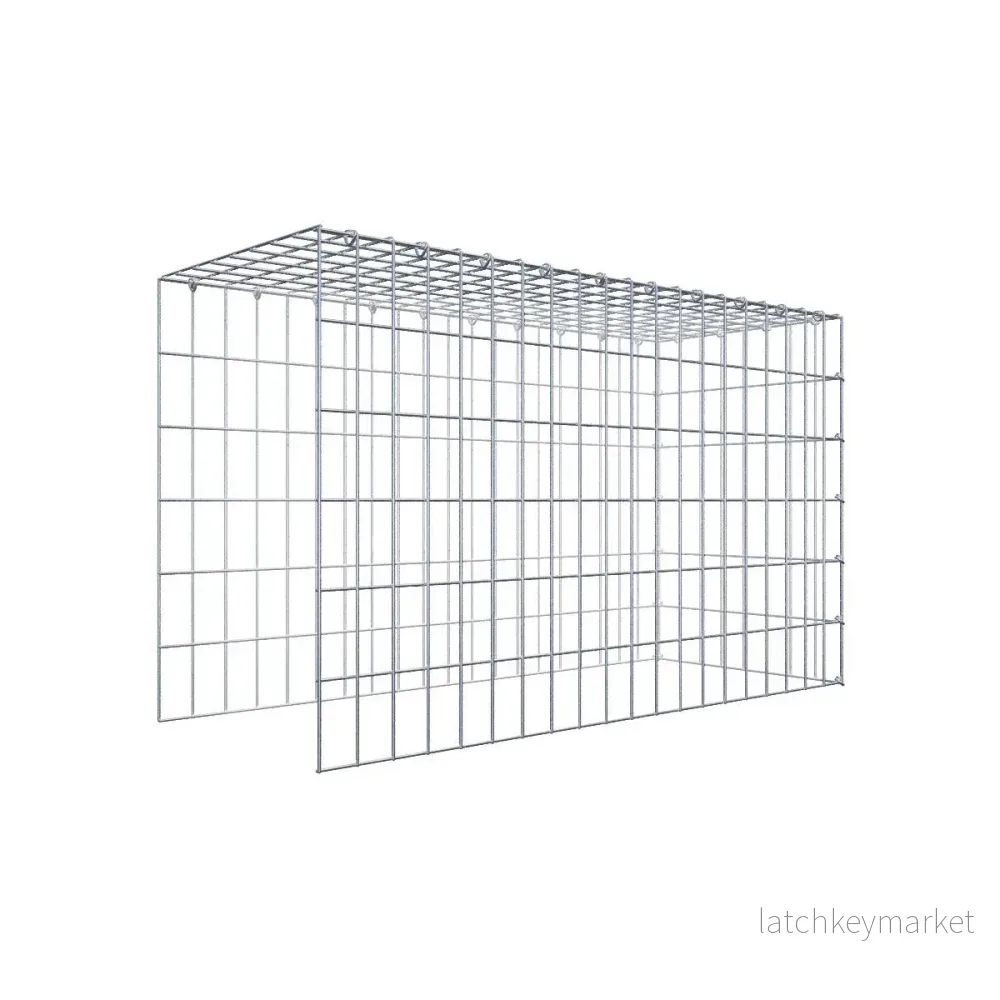 Typ 4 påbyggnadsgabion 100 cm x 60 cm x 40 cm (L x H x D), maskstorlek 5 cm x 10 cm, C-ring Typ 4 påbyggnadsgabion 100 cm x 60 cm x 40 cm (L x H x D), maskstorlek 5 cm x 10 cm, C-ring