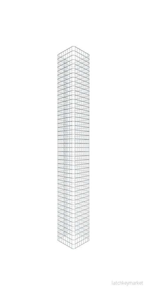 Gabionpelare vinkelformad 42 cm x 42 cm, 230 cm höjd, MW 5 cm x 5 cm