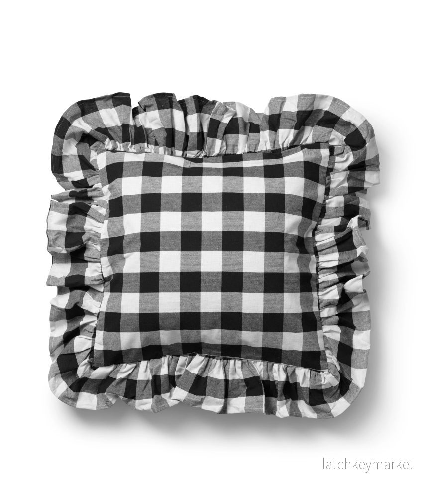 Midnatt Frill Cushion Cover Black and White - Bild 2