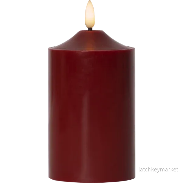 Batteridrivet LED Blockljus Flamme Top Röd 15 cm Batteridrivet LED Blockljus Flamme Top Röd 15 cm