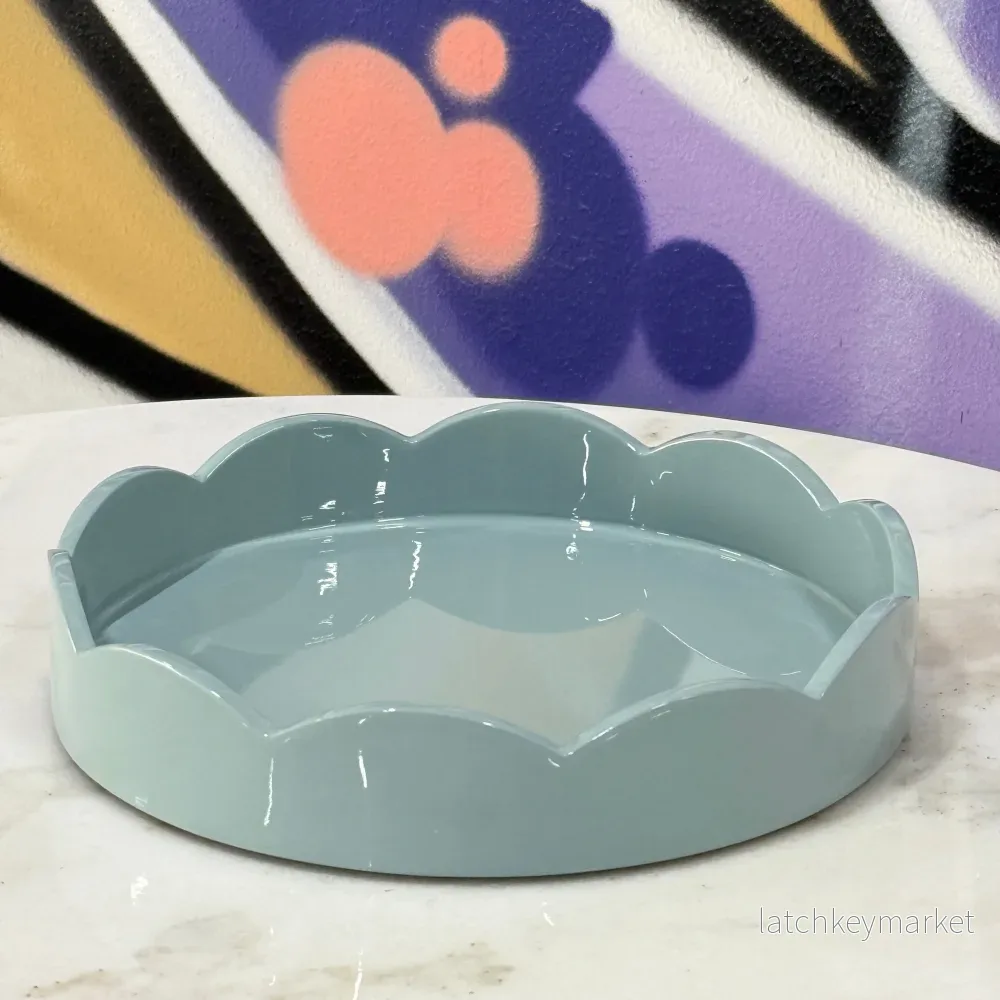 Scalloped Small Round Tray Pale Denim - Bild 2