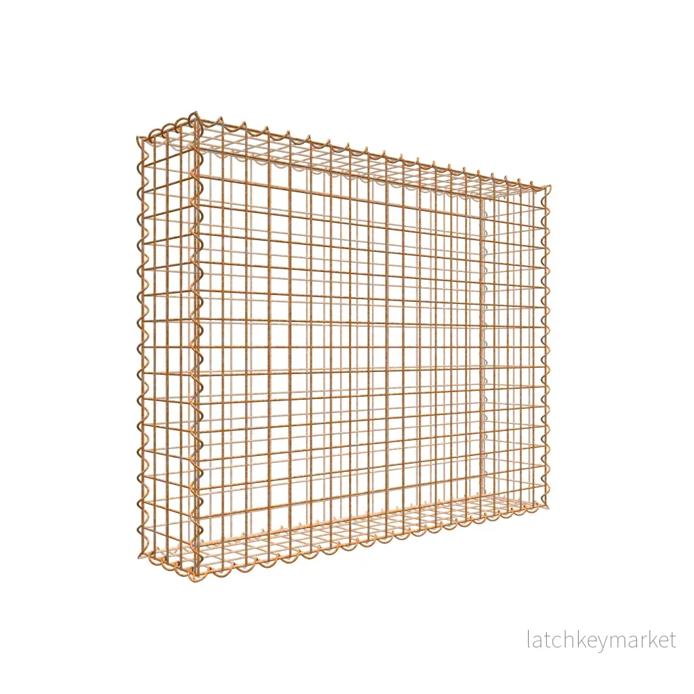Rostig gabion 100 cm x 80 cm x 20 cm (L x H x D), maskstorlek 5 cm x 5 cm, spiral Rostig gabion 100 cm x 80 cm x 20 cm (L x H x D), maskstorlek 5 cm x 5 cm, spiral