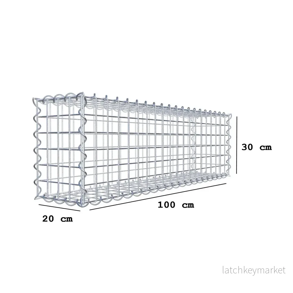 Gabion 100 cm x 30 cm x 20 cm (L x H x D), maskstorlek 5 cm x 5 cm, spiral - Bild 3