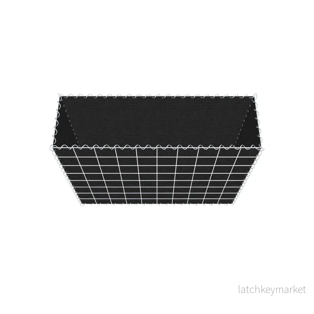 Grön gabion med fleece 100 cm x 80 cm x 30 cm (L x H x D), maskstorlek 10 cm x 10 cm, spiral - Bild 3