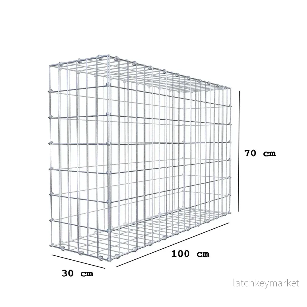 Gabion 100 cm x 70 cm x 30 cm (L x H x D), maskstorlek 5 x 10 cm, spiralring - Bild 2