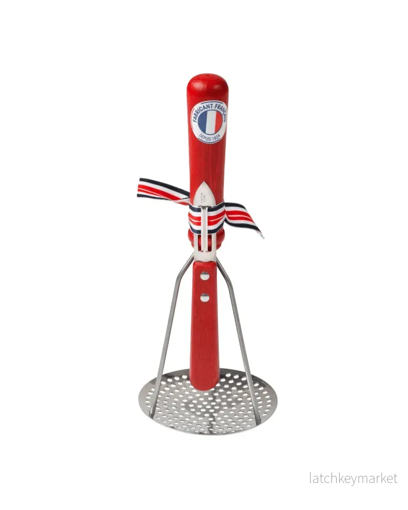 French Potato Masher and Peeler Red