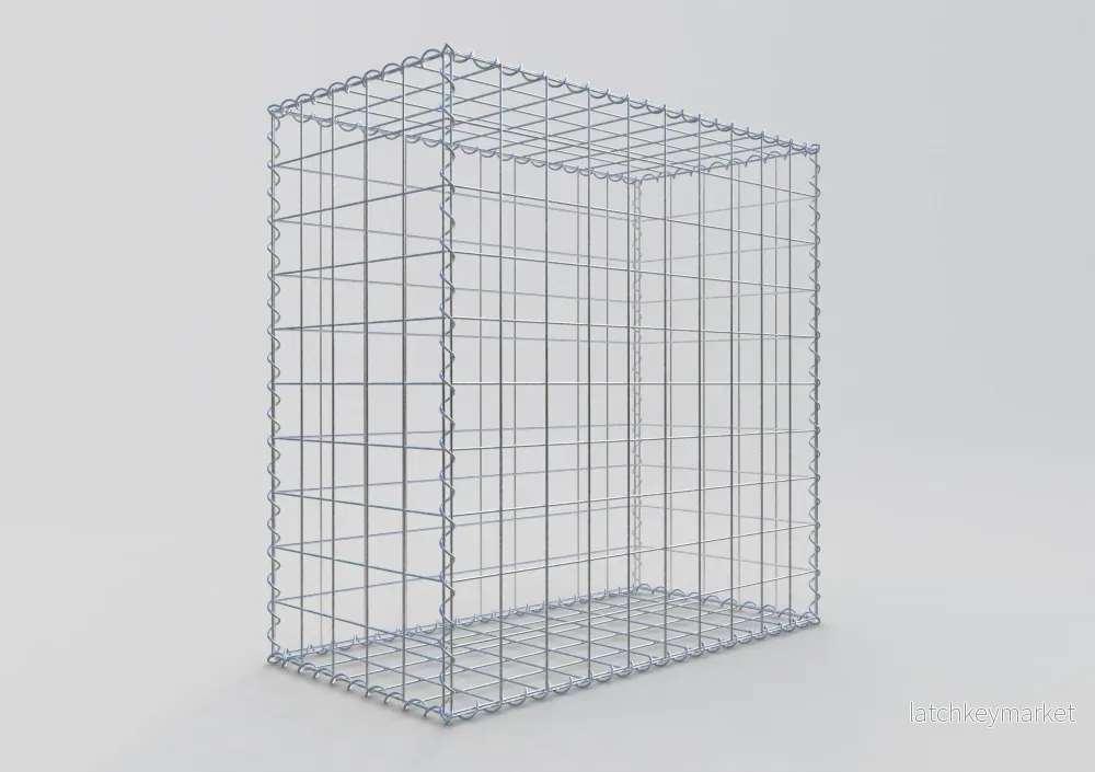 Gabion 100 cm x 100 cm x 50 cm (L x H x D), maskstorlek 10 cm x 10 cm, spiral - Bild 2