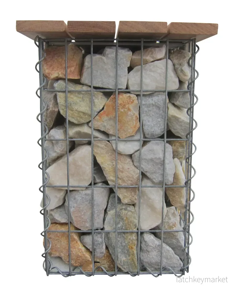 Trädgårdsbänk med spiralformad gabion CUMARU MW 5 x 10 cm 105 x 50 x 30 cm - Bild 3