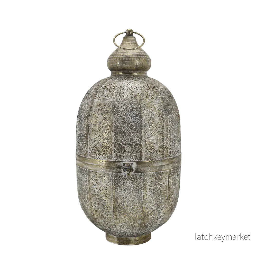 Ljuslykta Vire med mönster H61,5/Ø32 cm Antik mässing - Bild 2