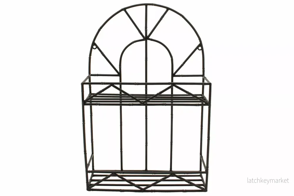 Vägghylla DIV. Metall Bambu Svart 38x13x57,5cm Vägghylla DIV. Metall Bambu Svart 38x13x57,5cm