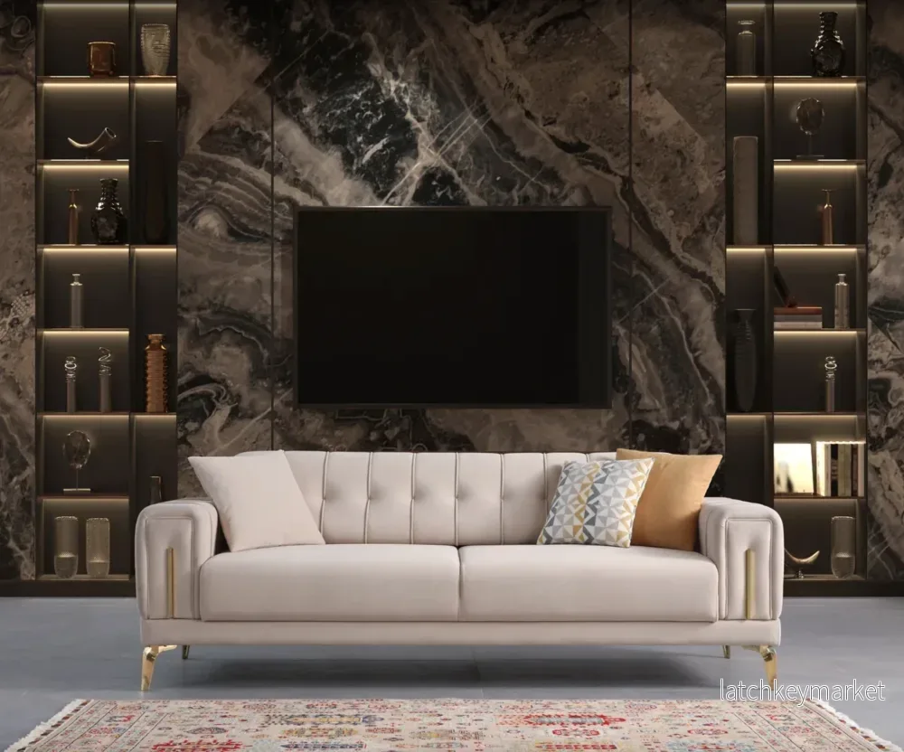 Navy 3-Sits Soffa - Bild 2