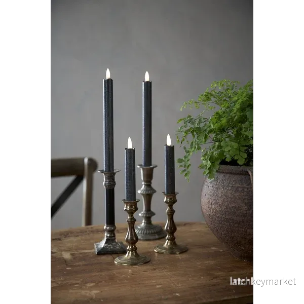 Batteridrivet LED Antikljus 2-pack Flamme Rustic 15 cm Svart - Bild 3