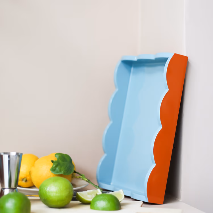 Scalloped Tray Orange & Chambray - Bild 2