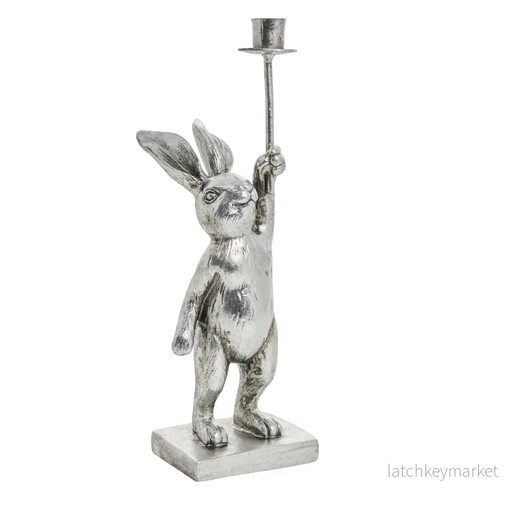 Selille kaninljusstake H18.5 Silver