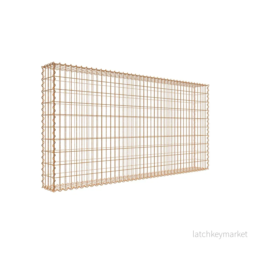 Rostig gabion 200 cm x 100 cm x 20 cm (L x H x D), maskstorlek 5 cm x 10 cm, spiral Rostig gabion 200 cm x 100 cm x 20 cm (L x H x D), maskstorlek 5 cm x 10 cm, spiral