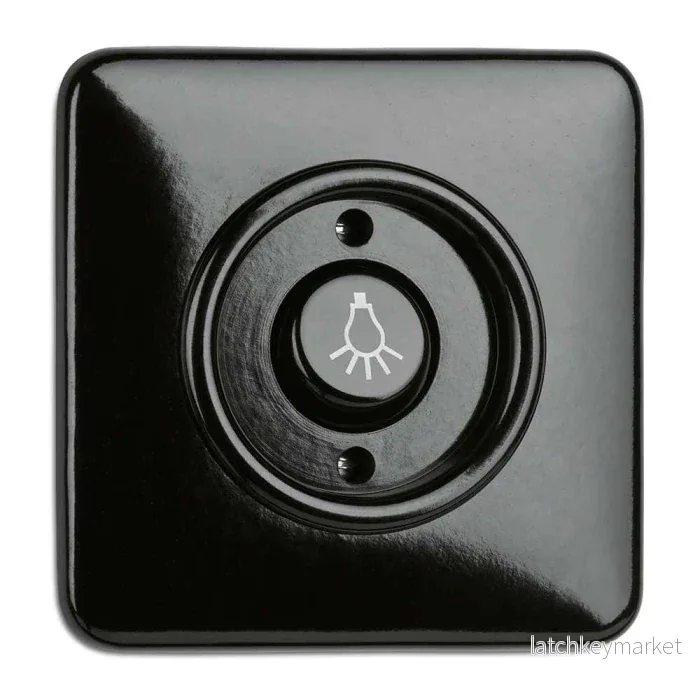 Strömbrytare infälld svart bakelit - Bild 2