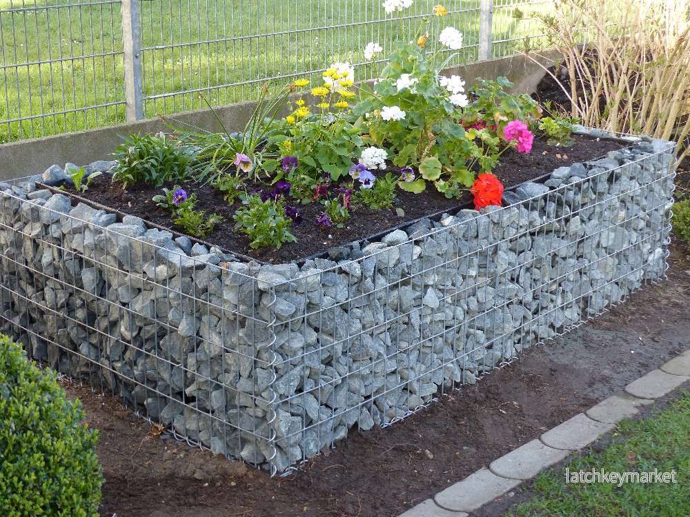 Gabion upphöjd säng gjord efter mått - maskstorlek 5x10cm - Bild 3