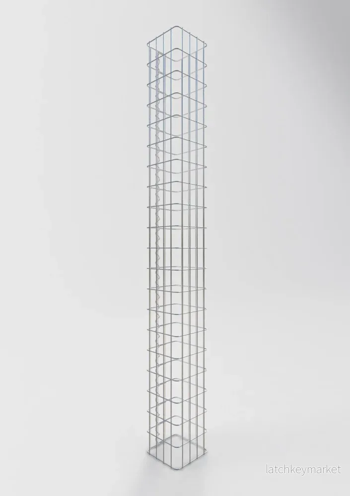 Gabionpelare, kvadrat 22 cm x 22 cm, 200 cm hög, MW 5 cm x 10 cm - Bild 2