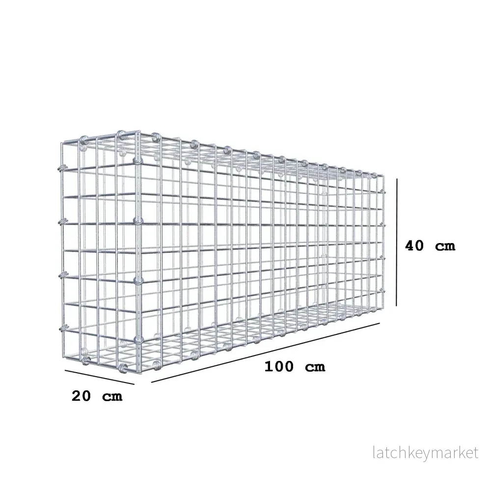 Gabion 100 cm x 40 cm x 20 cm (L x H x D), maskstorlek 5 x 5 cm, spiralring - Bild 2