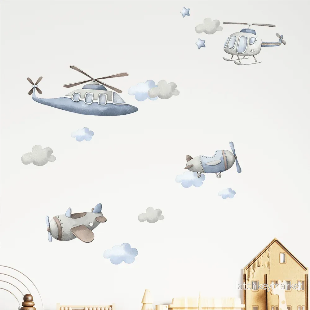 Väggdekor flygplan & helikopter