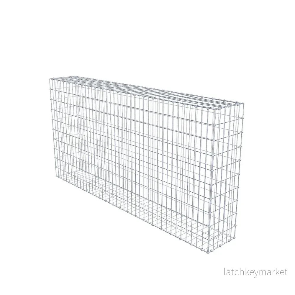 Gabion 200 cm x 100 cm x 30 cm (L x H x D), maskstorlek 5 x 10 cm, spiralring Gabion 200 cm x 100 cm x 30 cm (L x H x D), maskstorlek 5 x 10 cm, spiralring