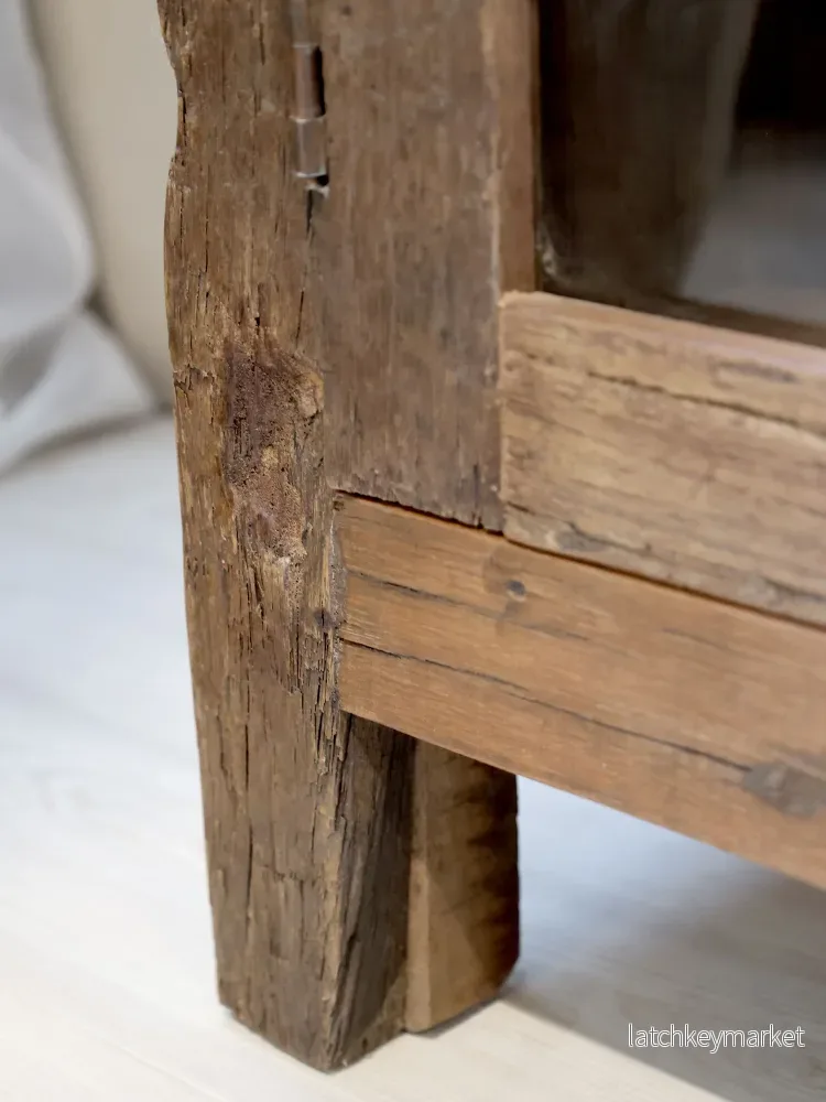 Chic Antique Återvunnet trä Vitrinskåp H140/L80/B48 cm natur - Bild 3