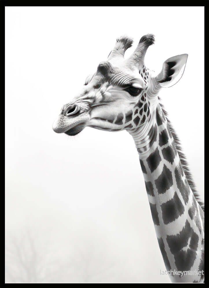 Poster Giraff B&W Poster Giraff B&W