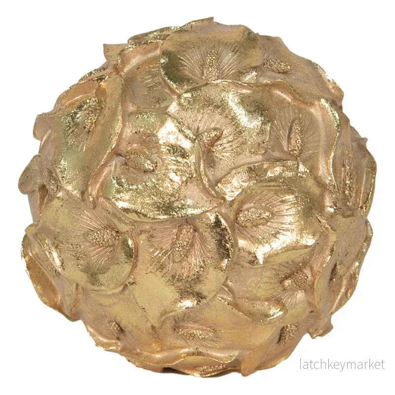Dekoration Klot Ø 10 Cm Guldfärgad Polyresin Rund REA Dekoration Klot Ø 10 Cm Guldfärgad Polyresin Rund REA