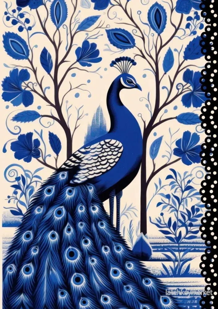Decoupagepapper Blue Peacock - Bild 3