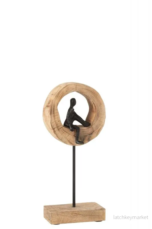 Dekoration Figur Figurer Tänk Ring Låg Mangoträ/Aluminium Svart 17,5x9x39,5 REA Dekoration Figur Figurer Tänk Ring Låg Mangoträ/Aluminium Svart 17,5x9x39,5 REA