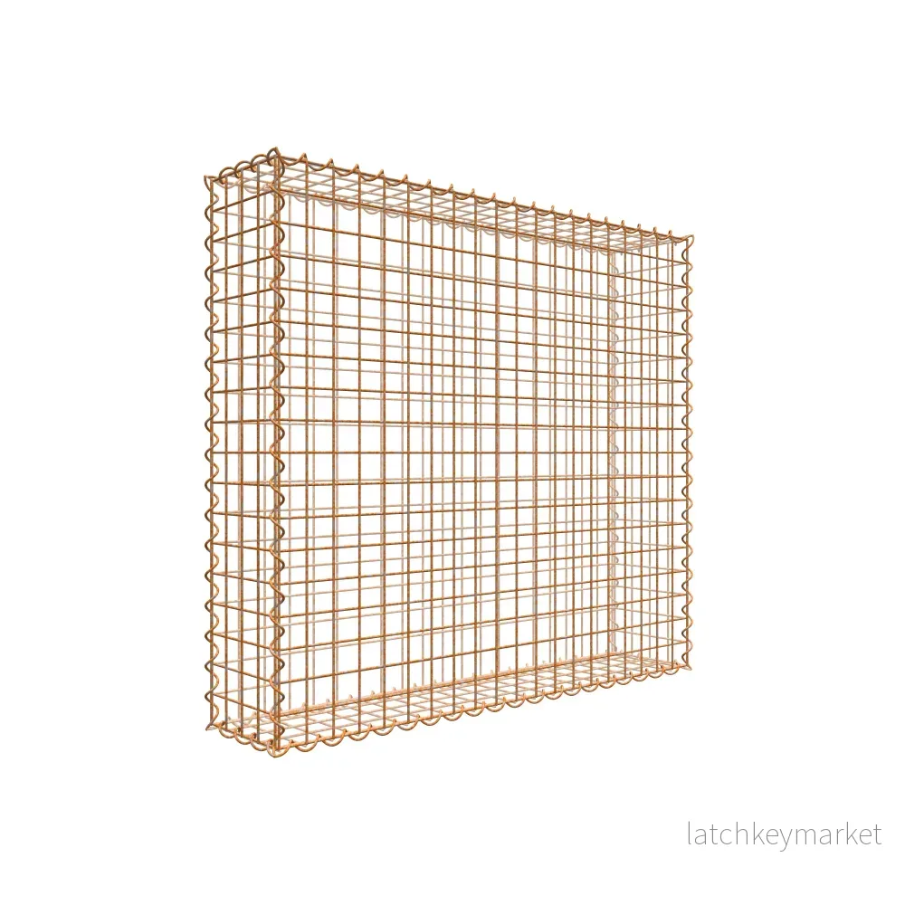 Rostig gabion 100 cm x 90 cm x 20 cm (L x H x D), maskstorlek 5 cm x 5 cm, spiral Rostig gabion 100 cm x 90 cm x 20 cm (L x H x D), maskstorlek 5 cm x 5 cm, spiral