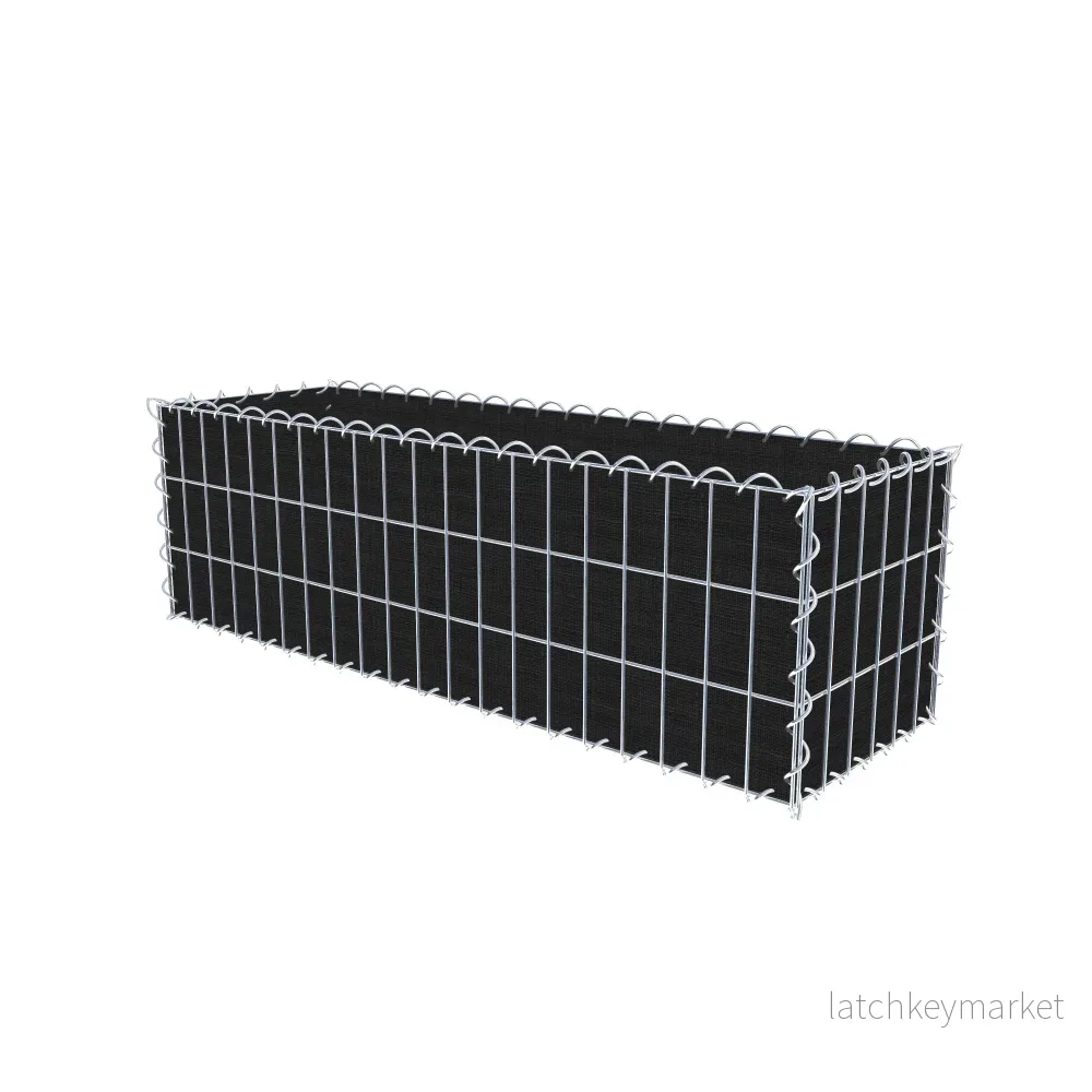 Grön gabion med fleece 100 cm x 30 cm x 30 cm (L x H x D), maskstorlek 5 cm x 10 cm, spiral - Bild 2